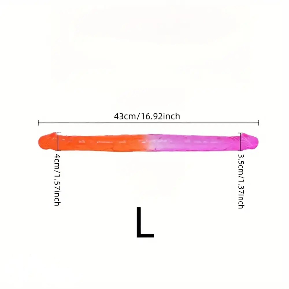 Pink and orange gradient double-ended dildo, photo 8