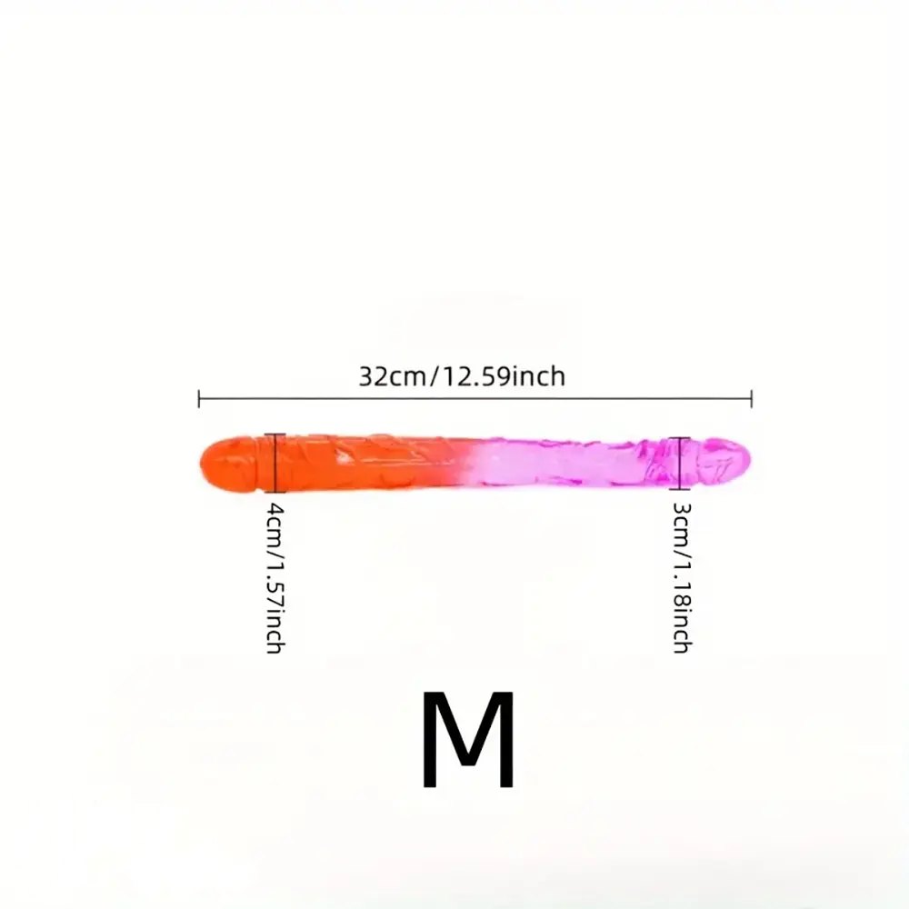 Pink and orange gradient double-ended dildo, photo 9