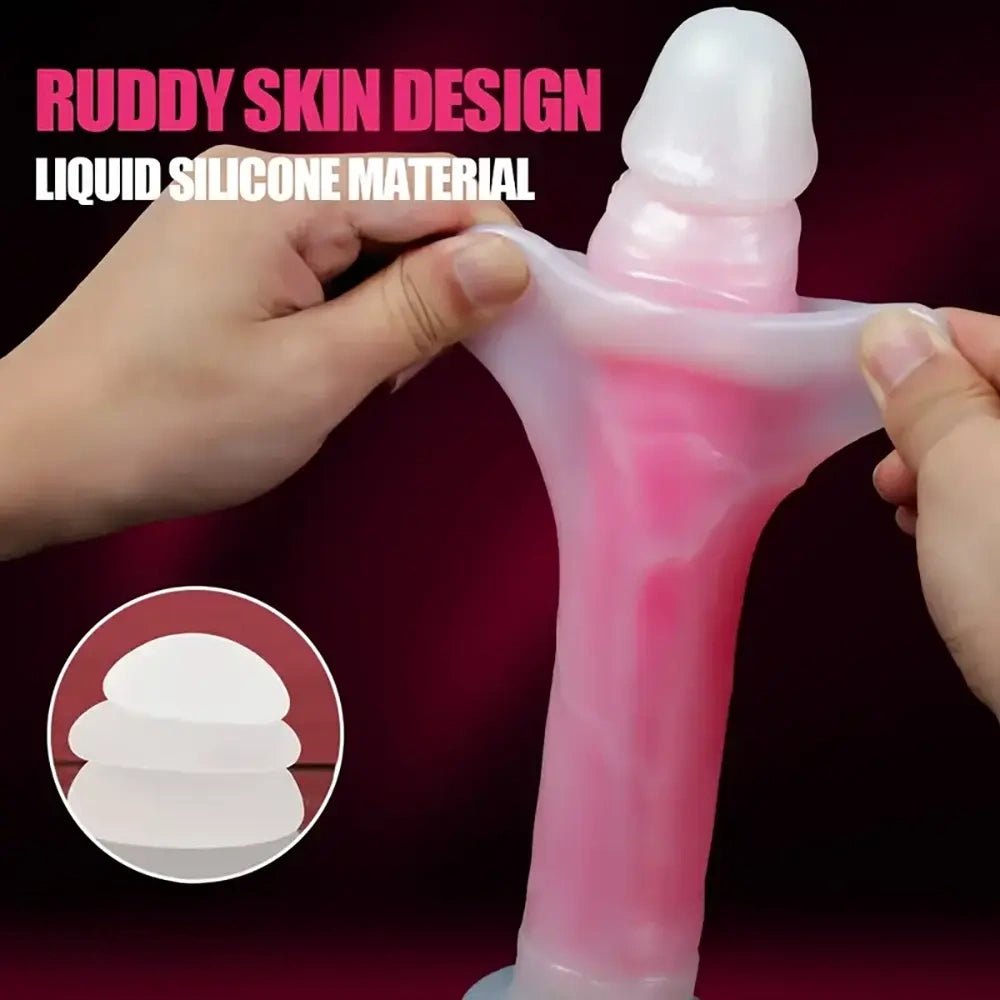 Pink realistic silicone dildo, photo 3