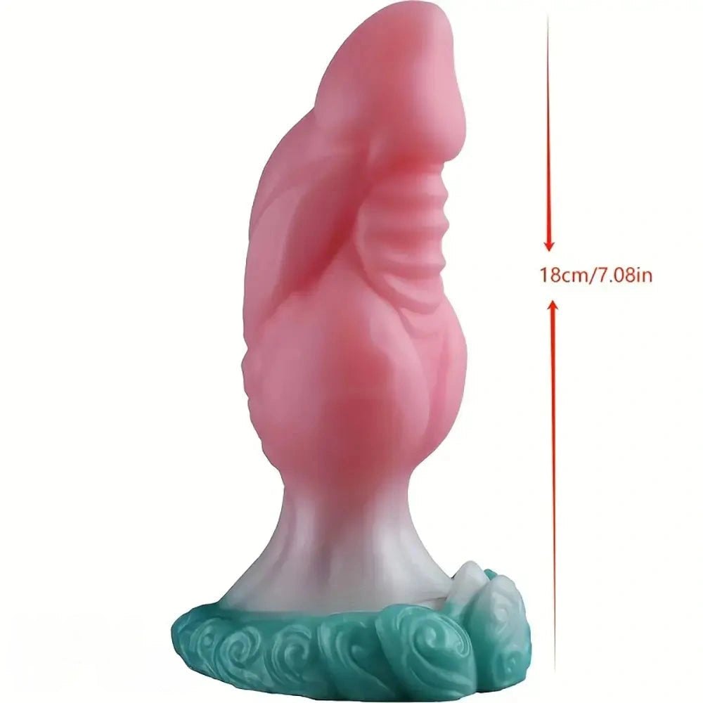 Pink silicone knot dildo, photo 5