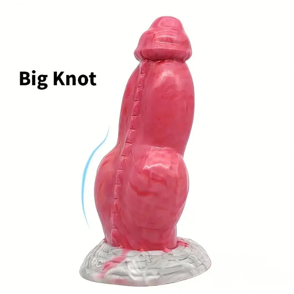 Pink scaled silicone knotted dildo, photo 2