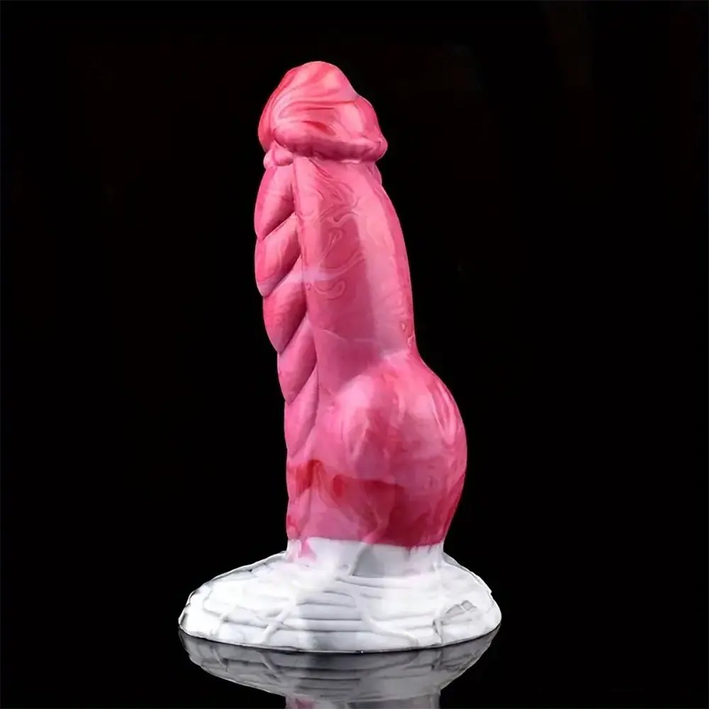 Pink scaled silicone knotted dildo, photo 3