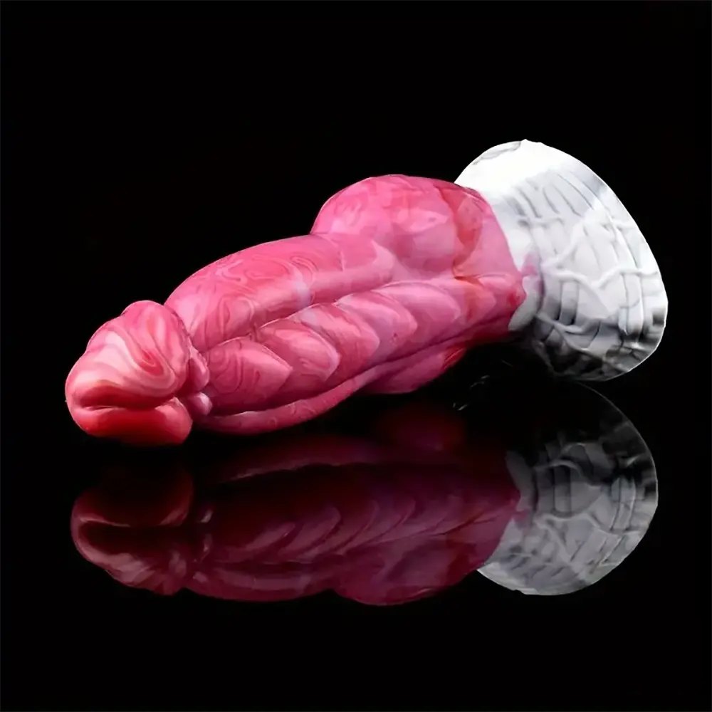 Pink scaled silicone knotted dildo, photo 4
