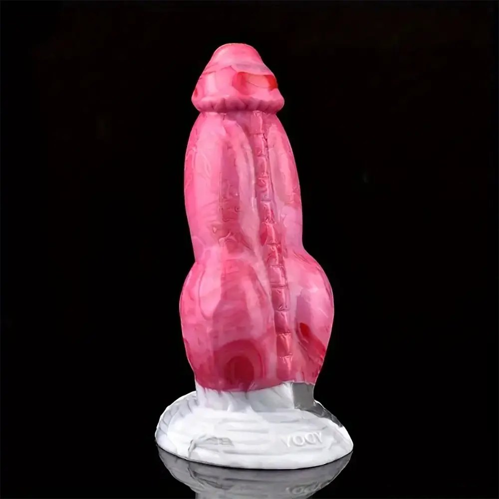 Pink scaled silicone knotted dildo, photo 5