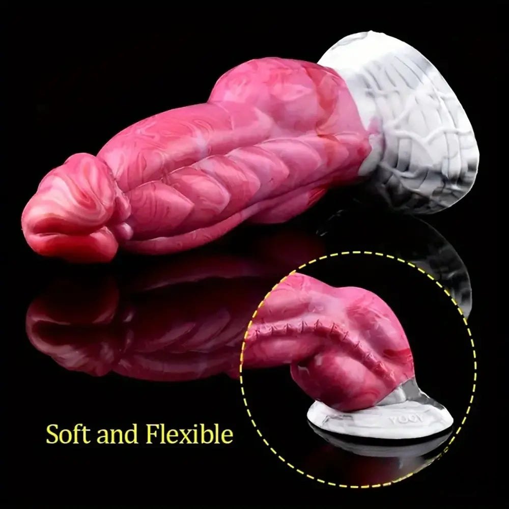 Pink scaled silicone knotted dildo, photo 6