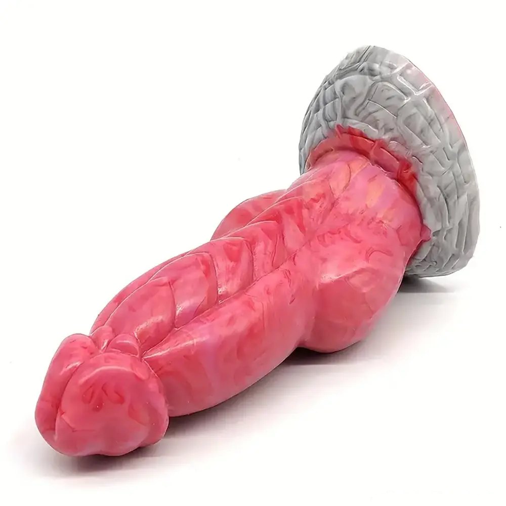 Pink scaled silicone knotted dildo, photo 7