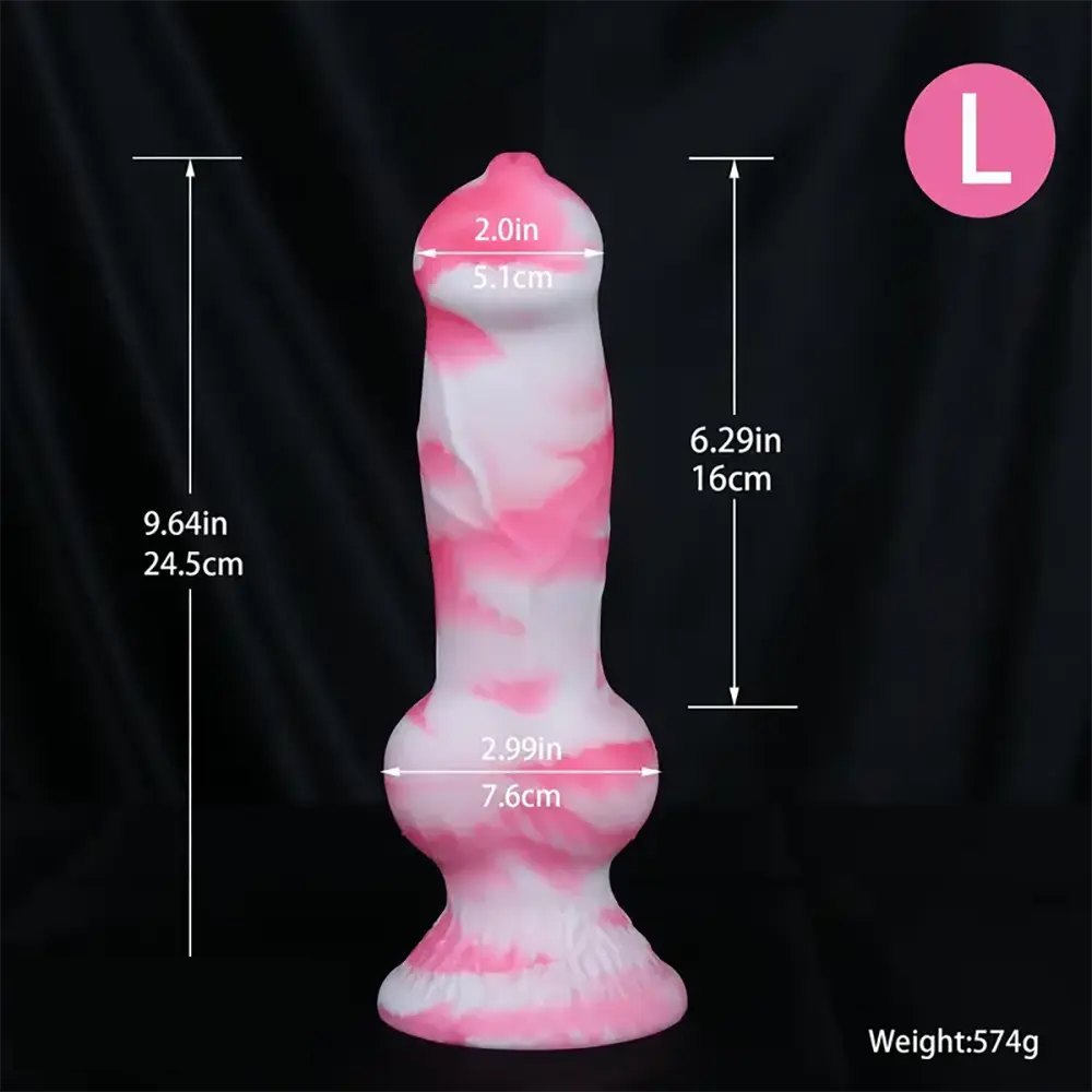 Pink and white marbled knot dildo, photo 5