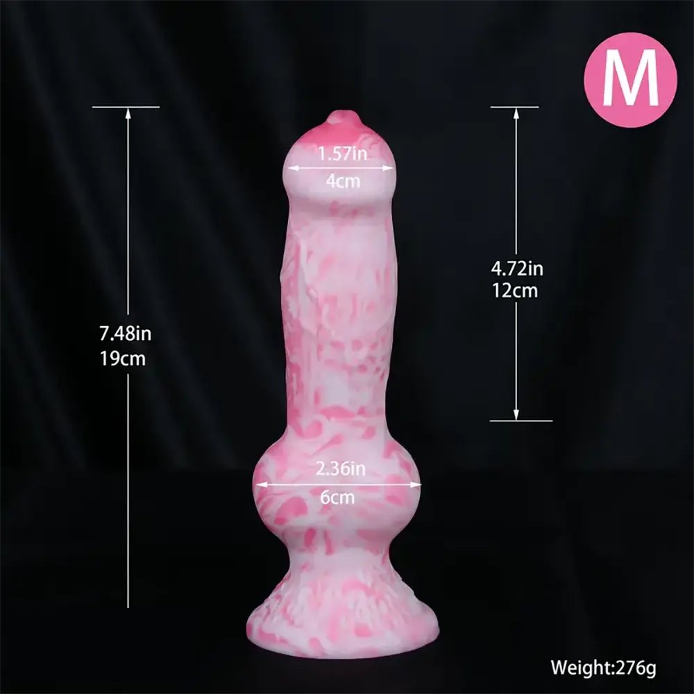 Pink and white marbled knot dildo, photo 6