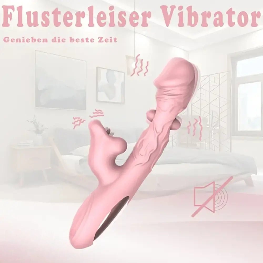 Pink vibrating rabbit dildo, photo 4