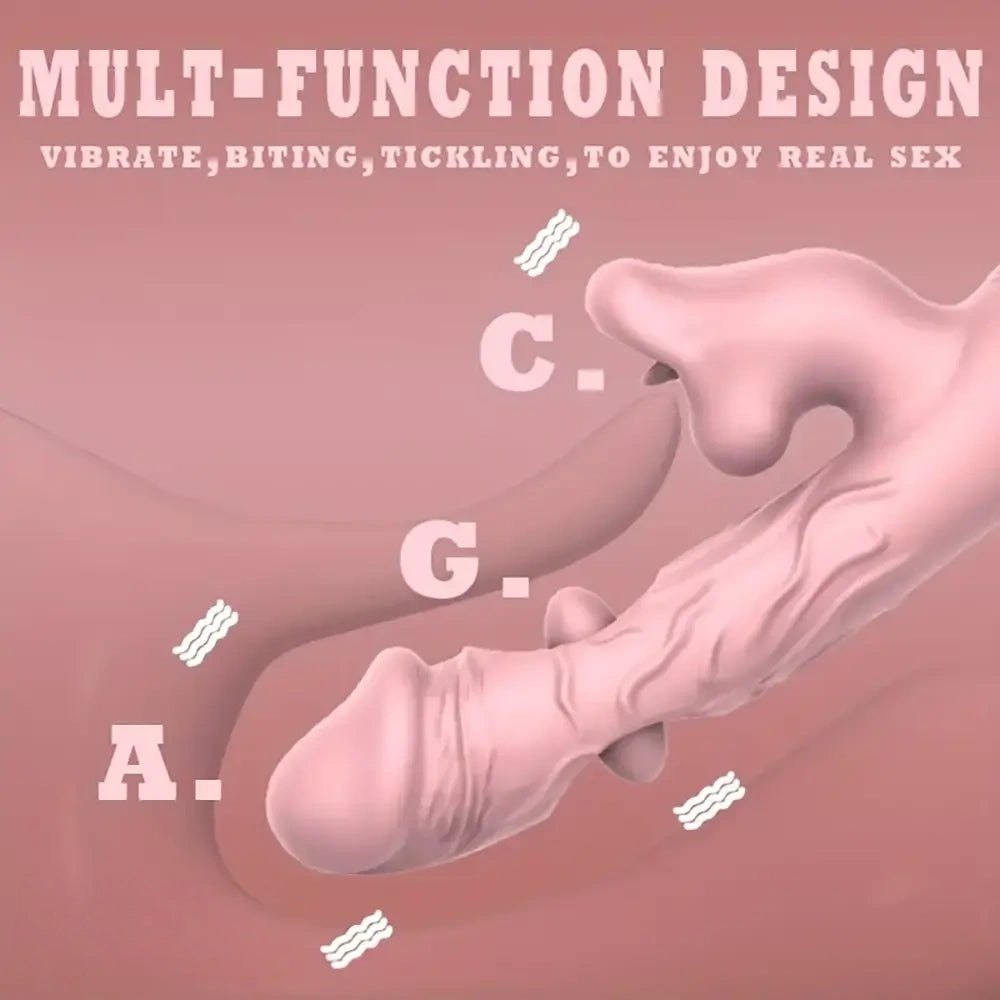 Pink vibrating rabbit dildo, photo 6