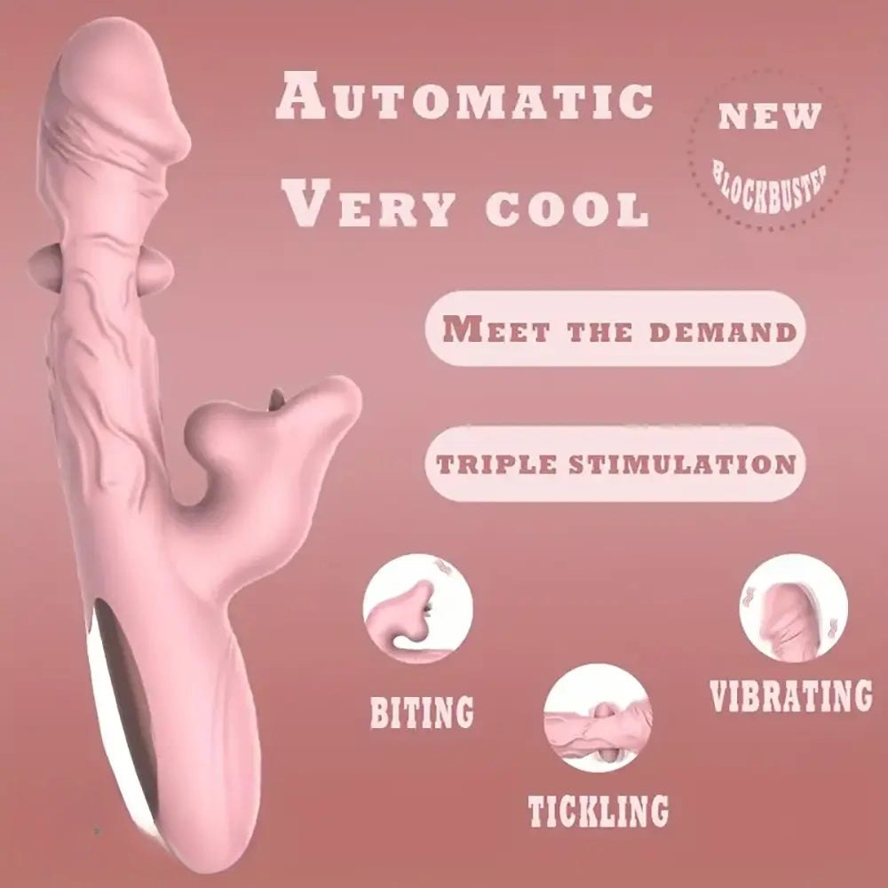 Pink vibrating rabbit dildo, photo 7