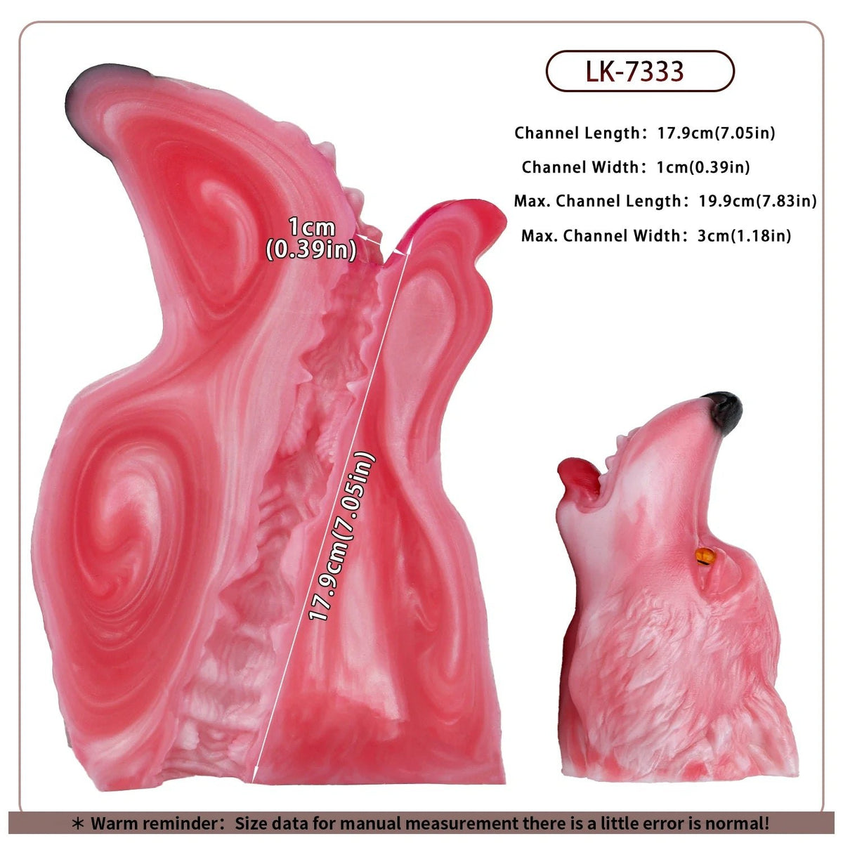 Pink rose wolf howling masturbator with amber eyes, photo 11