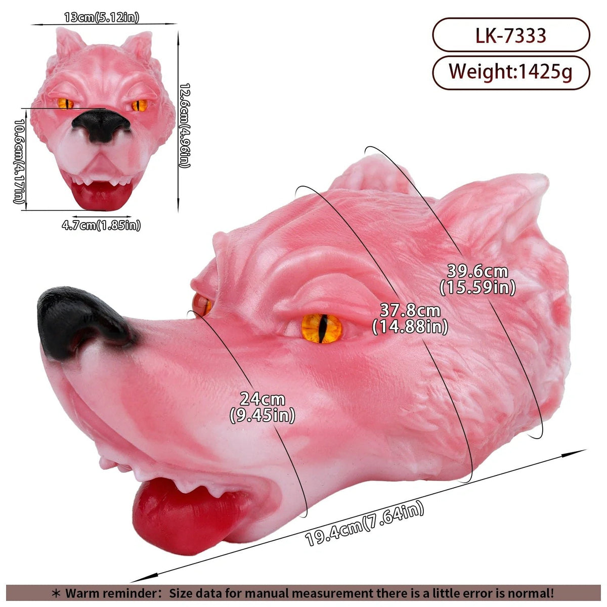Pink rose wolf howling masturbator with amber eyes, photo 12