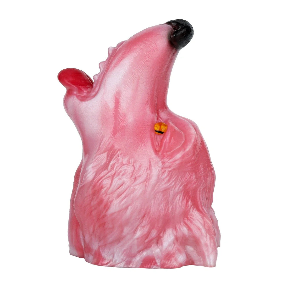 Pink rose wolf howling masturbator with amber eyes, photo 4