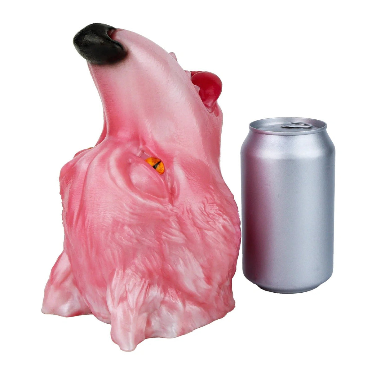 Pink rose wolf howling masturbator with amber eyes, photo 5