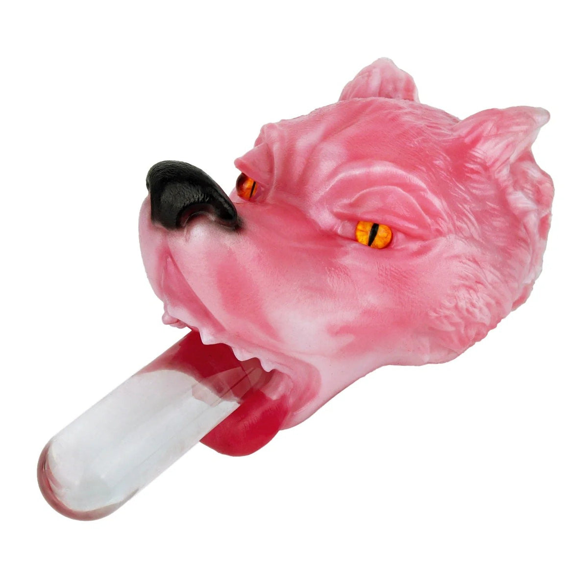 Pink rose wolf howling masturbator with amber eyes, photo 6