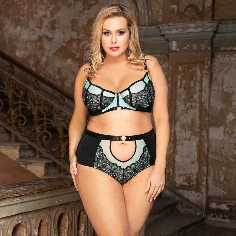 Plus size cutout lace bra set, photo 5