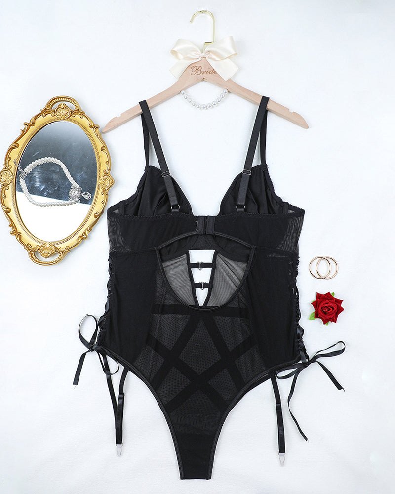 Plus size faux leather cutout bodysuit, photo 7