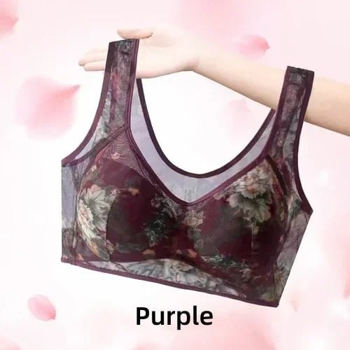 Plus size floral print wireless vest bra, photo 2