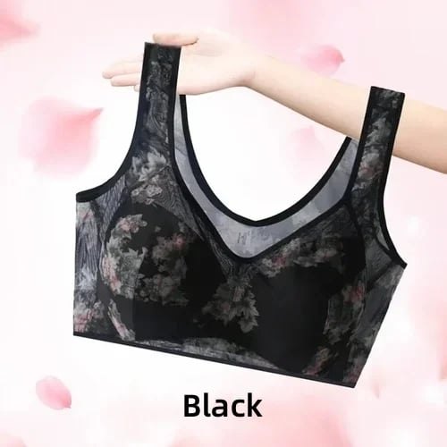 Plus size floral print wireless vest bra, photo 4
