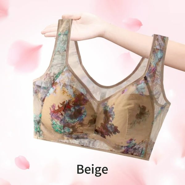 Plus size floral print wireless vest bra, photo 5