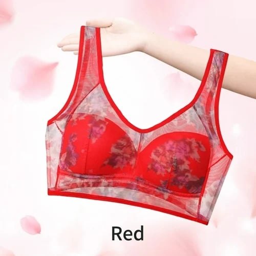 Plus size floral print wireless vest bra, photo 6