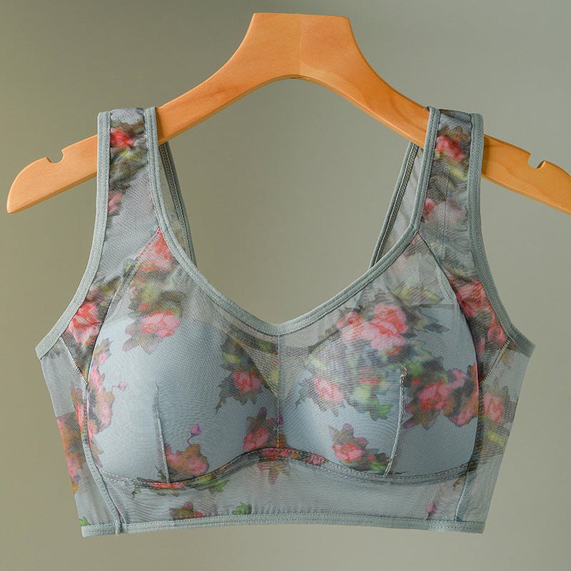 Plus size floral print wireless vest bra, photo 7
