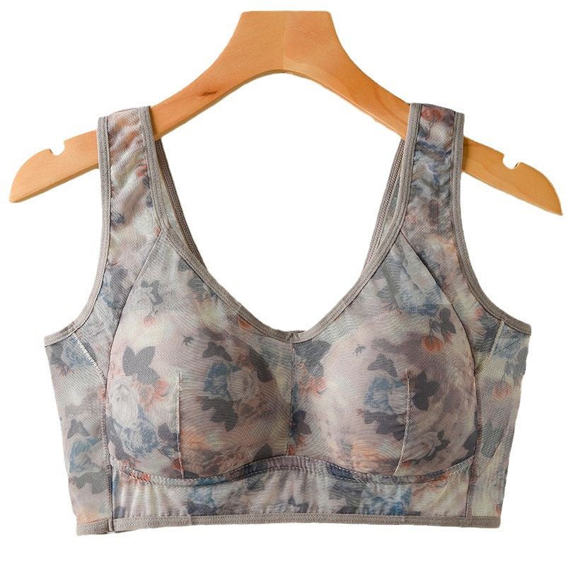 Plus size floral print wireless vest bra, photo 8