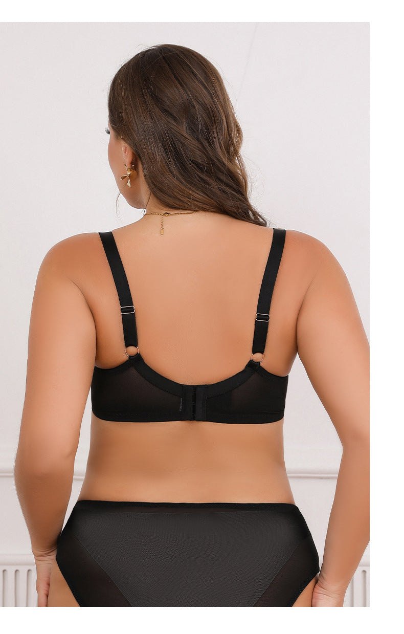 Plus size lace dot mesh underwire bra, photo 4