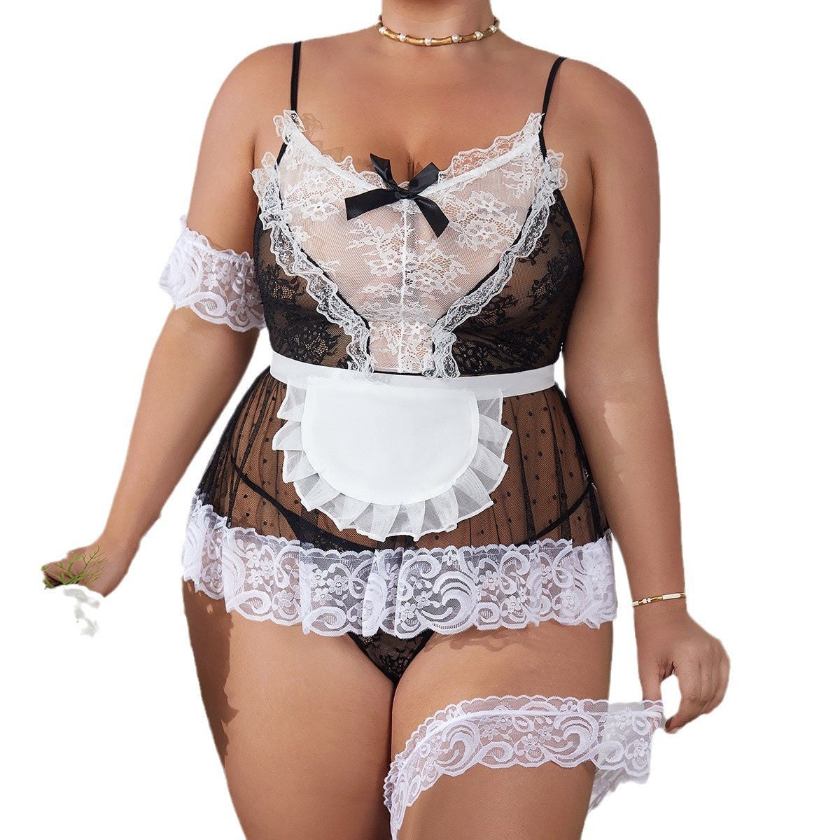 Plus size lace maid costume, photo 5