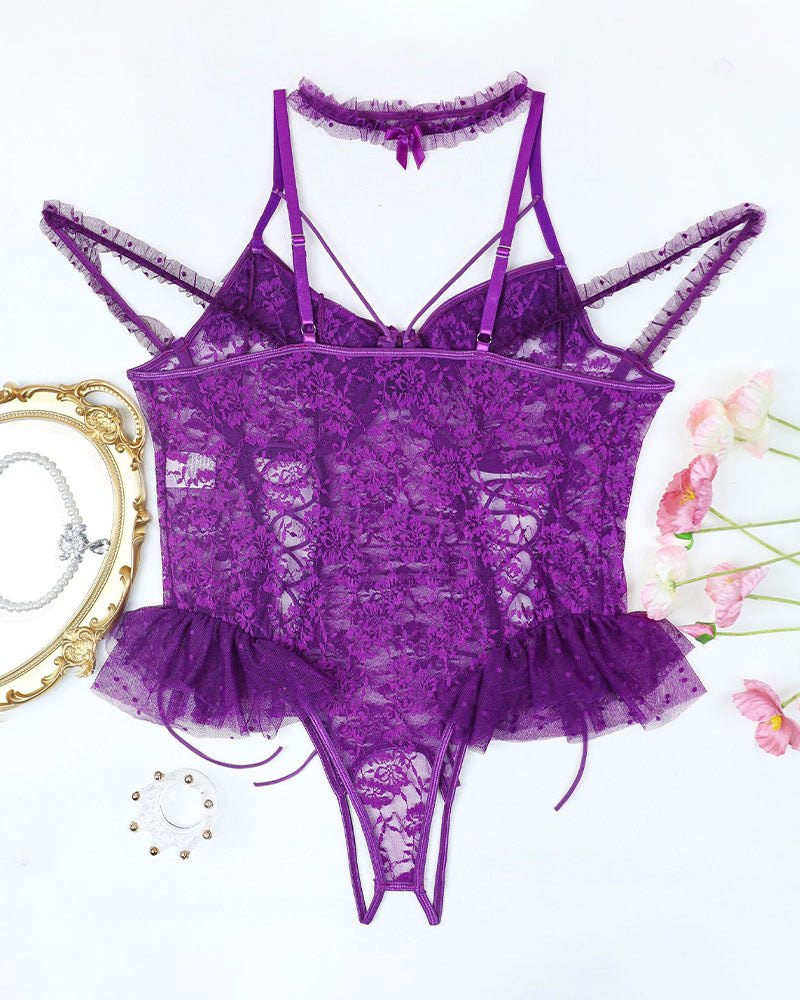 Plus size sheer lace underwire bodysuit 2 pack, photo 17