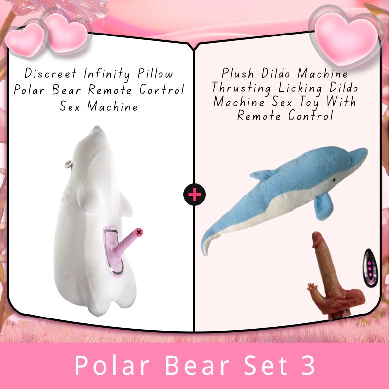Polar Bear Set 3 plush bear pillow with hidden heated dildo