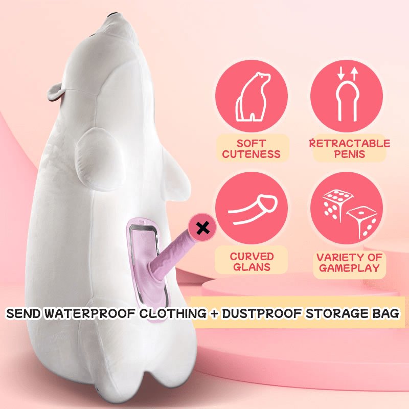 Plush bear pillow with hidden heated dildo, photo 4