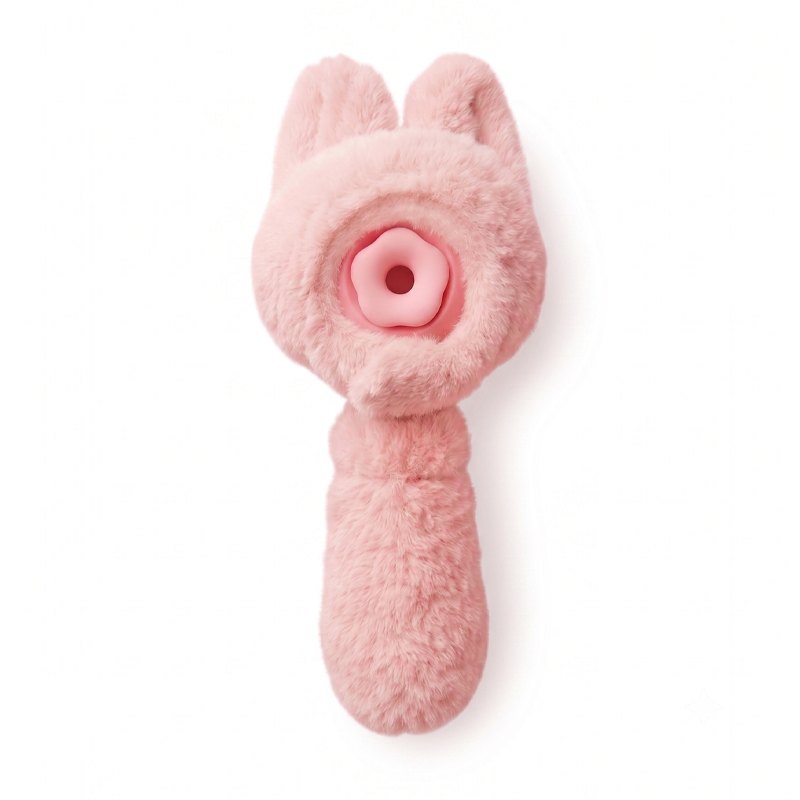 Pink plush bunny suction vibrator, photo 1