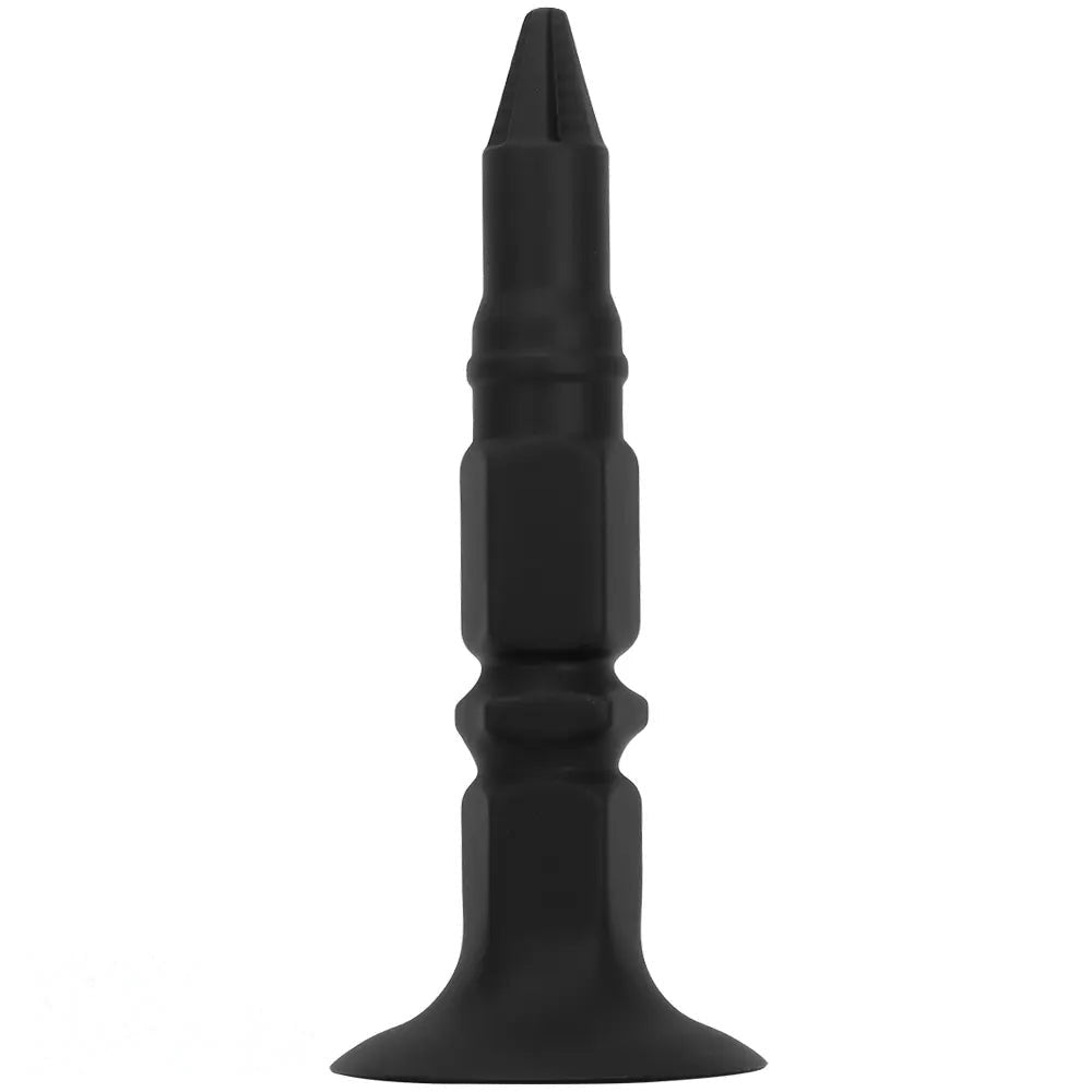 Pointed tip ridged silicone butt plug, photo 1