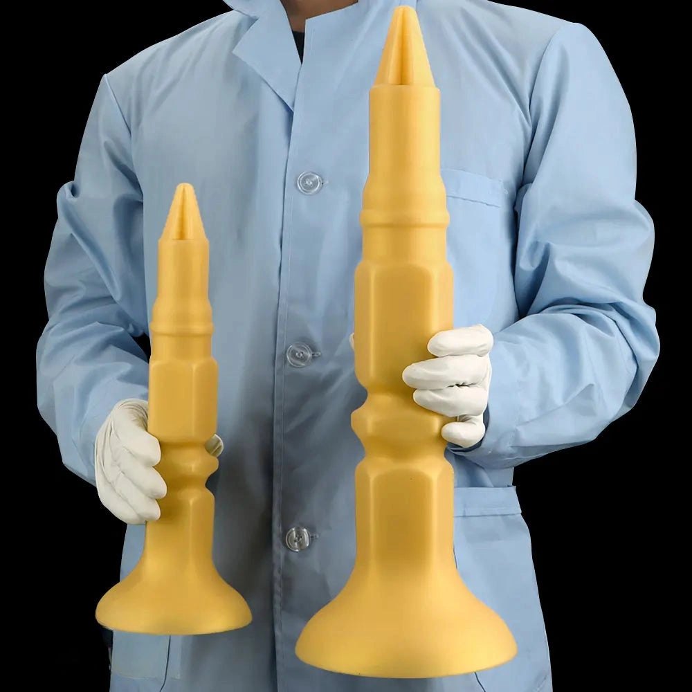 Pointed tip ridged silicone butt plug, photo 13