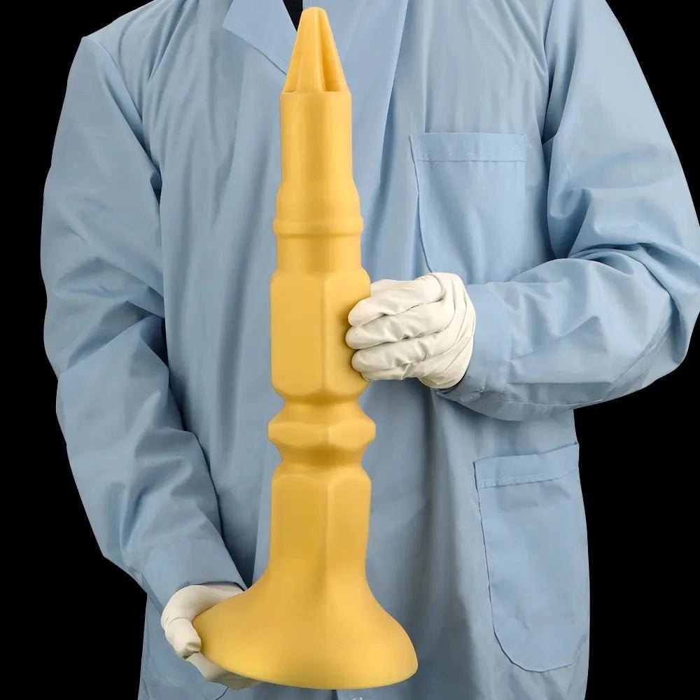 Pointed tip ridged silicone butt plug, photo 14