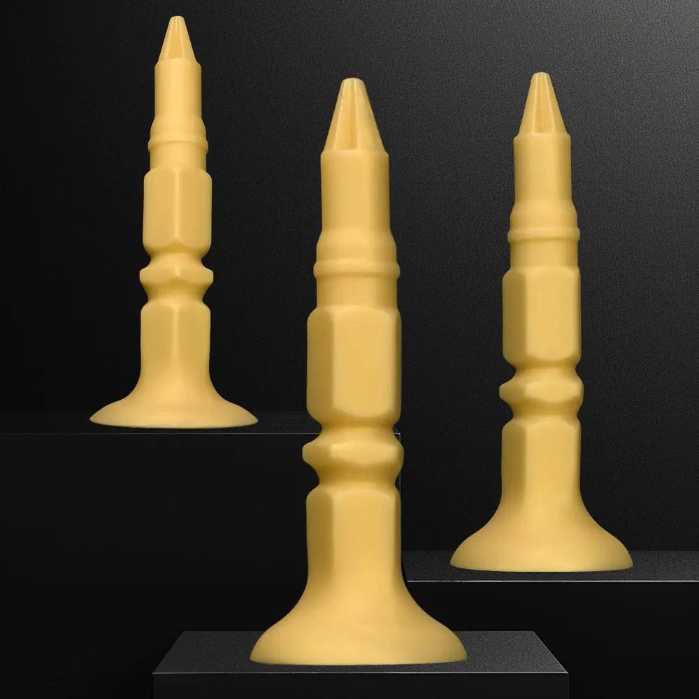 Pointed tip ridged silicone butt plug, photo 2