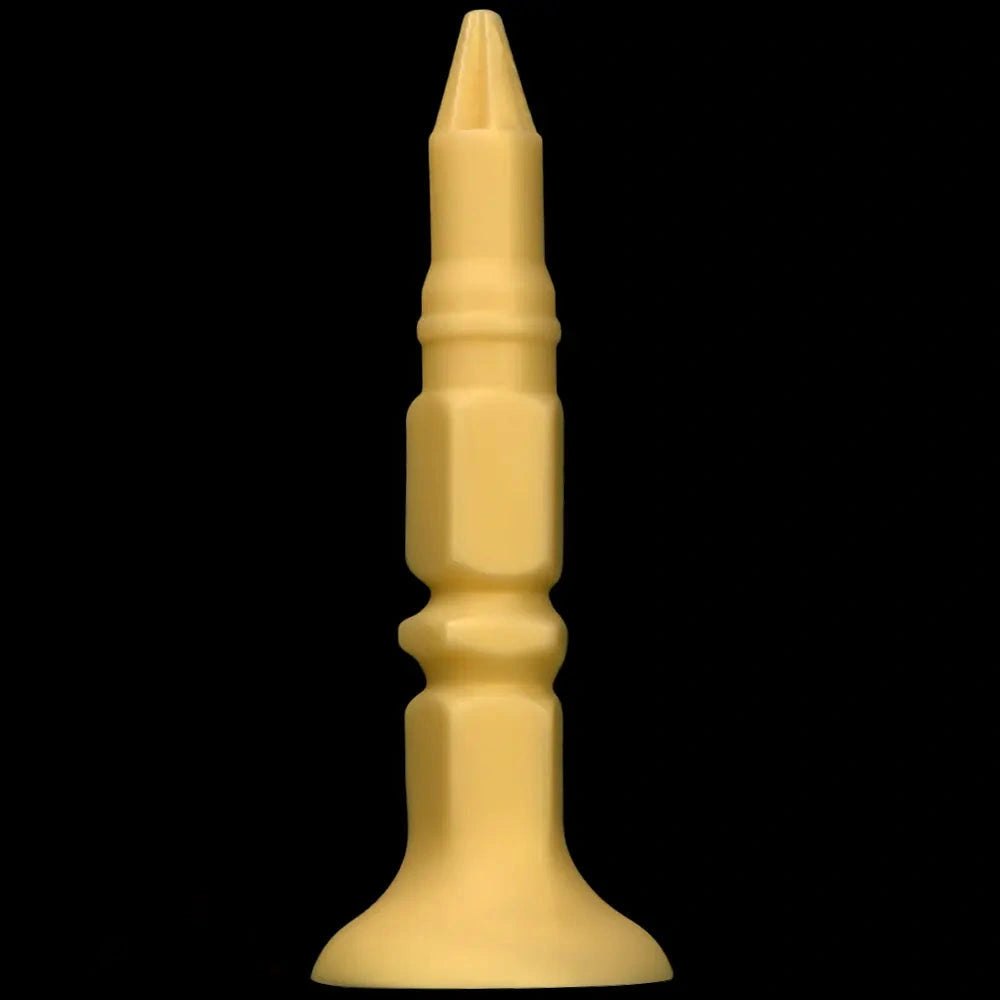 Pointed tip ridged silicone butt plug, photo 3