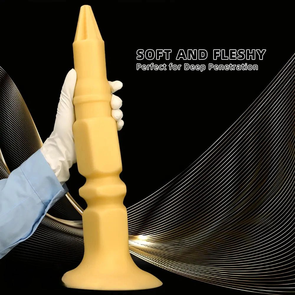 Pointed tip ridged silicone butt plug, photo 4