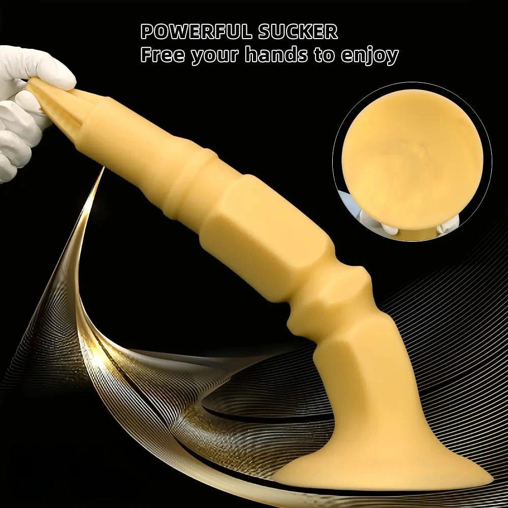 Pointed tip ridged silicone butt plug, photo 5