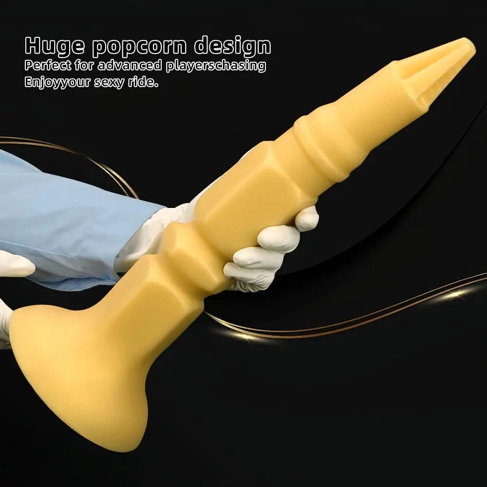 Pointed tip ridged silicone butt plug, photo 7