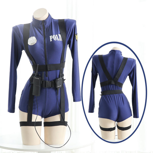 Police uniform zipper bodysuit roleplay set, photo 2