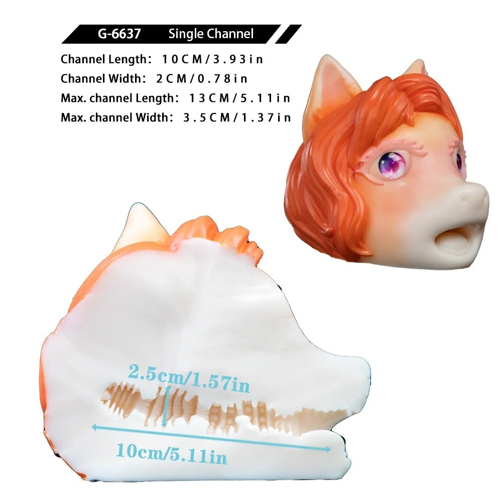 Orange mane pony head masturbator with violet galaxy eyes, photo 10