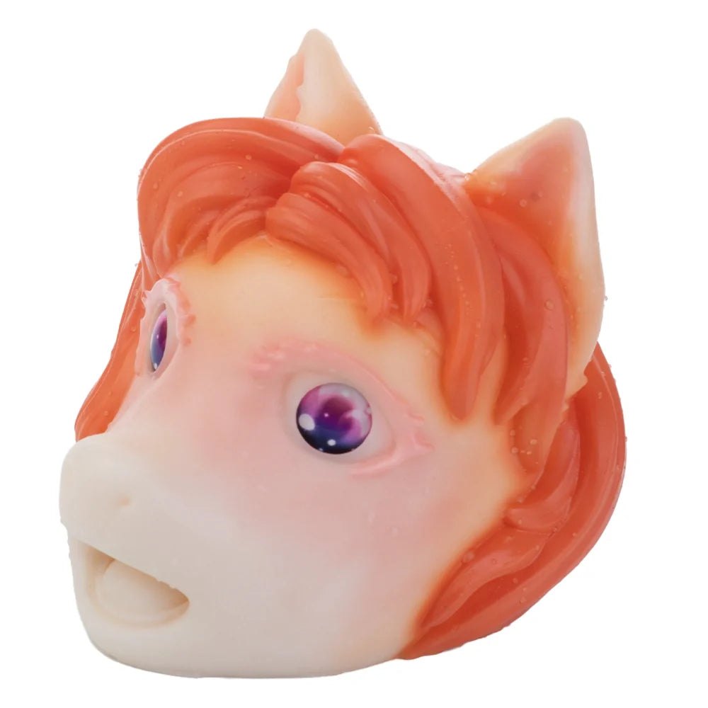 Orange mane pony head masturbator with violet galaxy eyes, photo 3