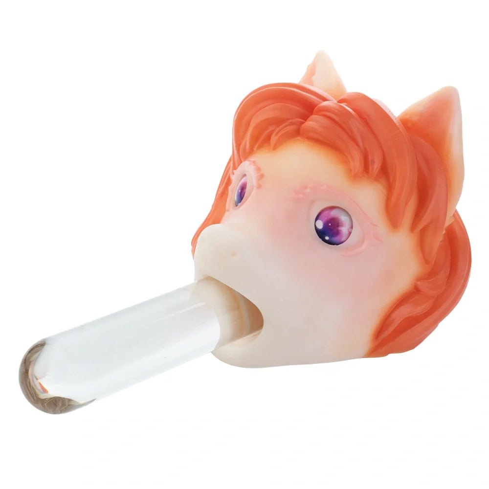 Orange mane pony head masturbator with violet galaxy eyes, photo 4