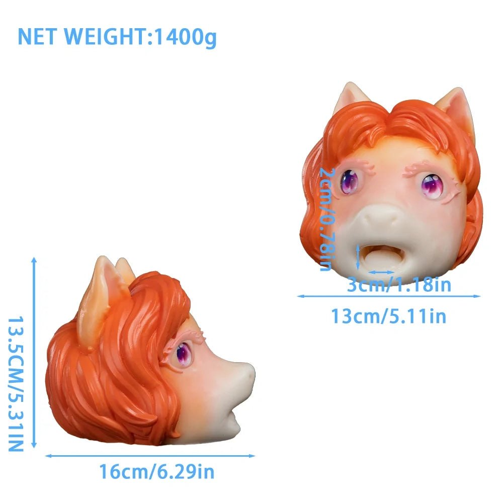 Orange mane pony head masturbator with violet galaxy eyes, photo 9