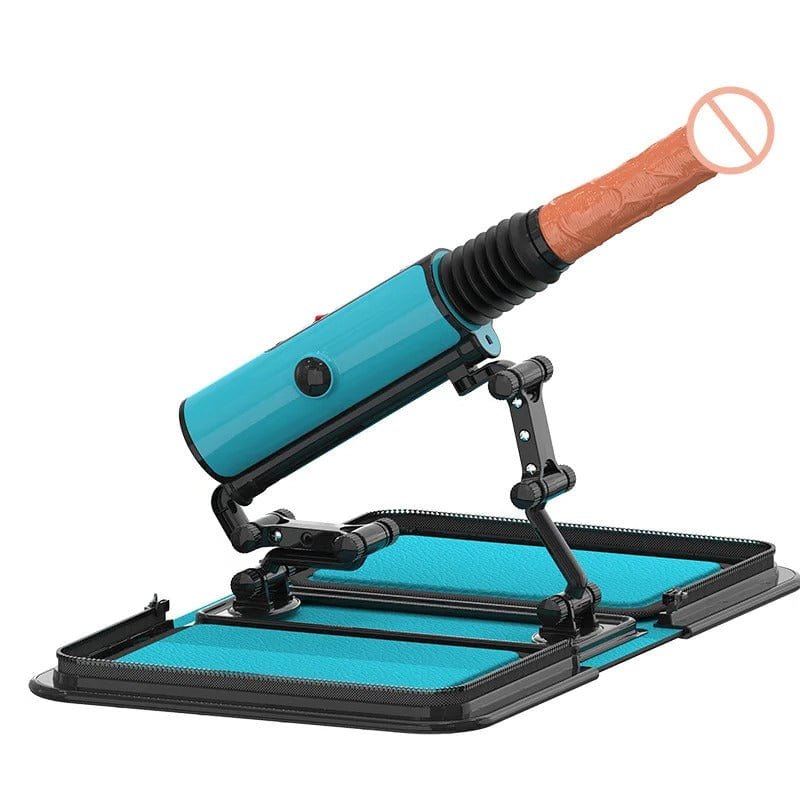 Blue portable case-style thrusting sex machine