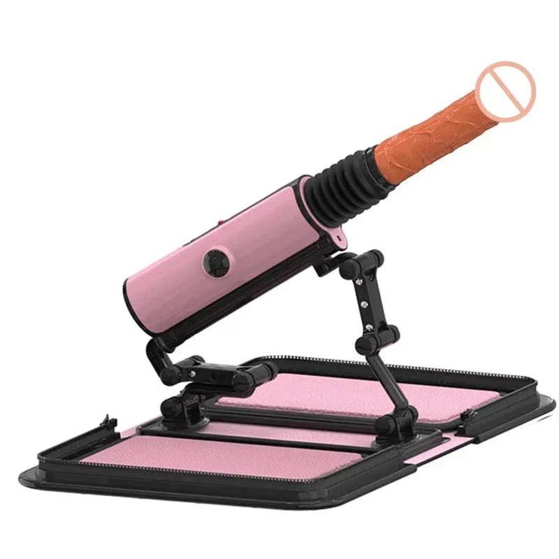 Pink portable case-style thrusting sex machine