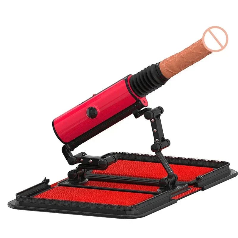 Red portable case-style thrusting sex machine